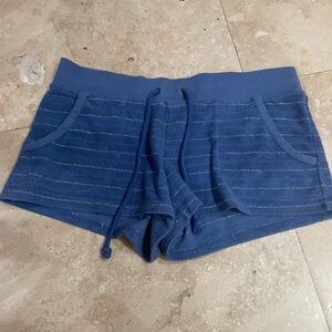 Y2K Juicy Couture terry cloth blue and silver shorts.